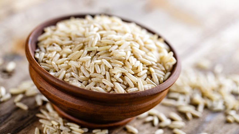 A bowl of rice on the table